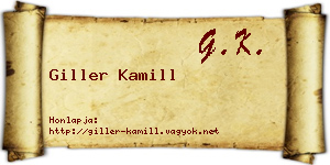Giller Kamill névjegykártya